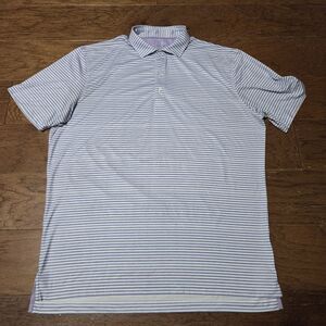 Johnnie O Featherweight Polo Large Striped UPF 50 Sun Protection